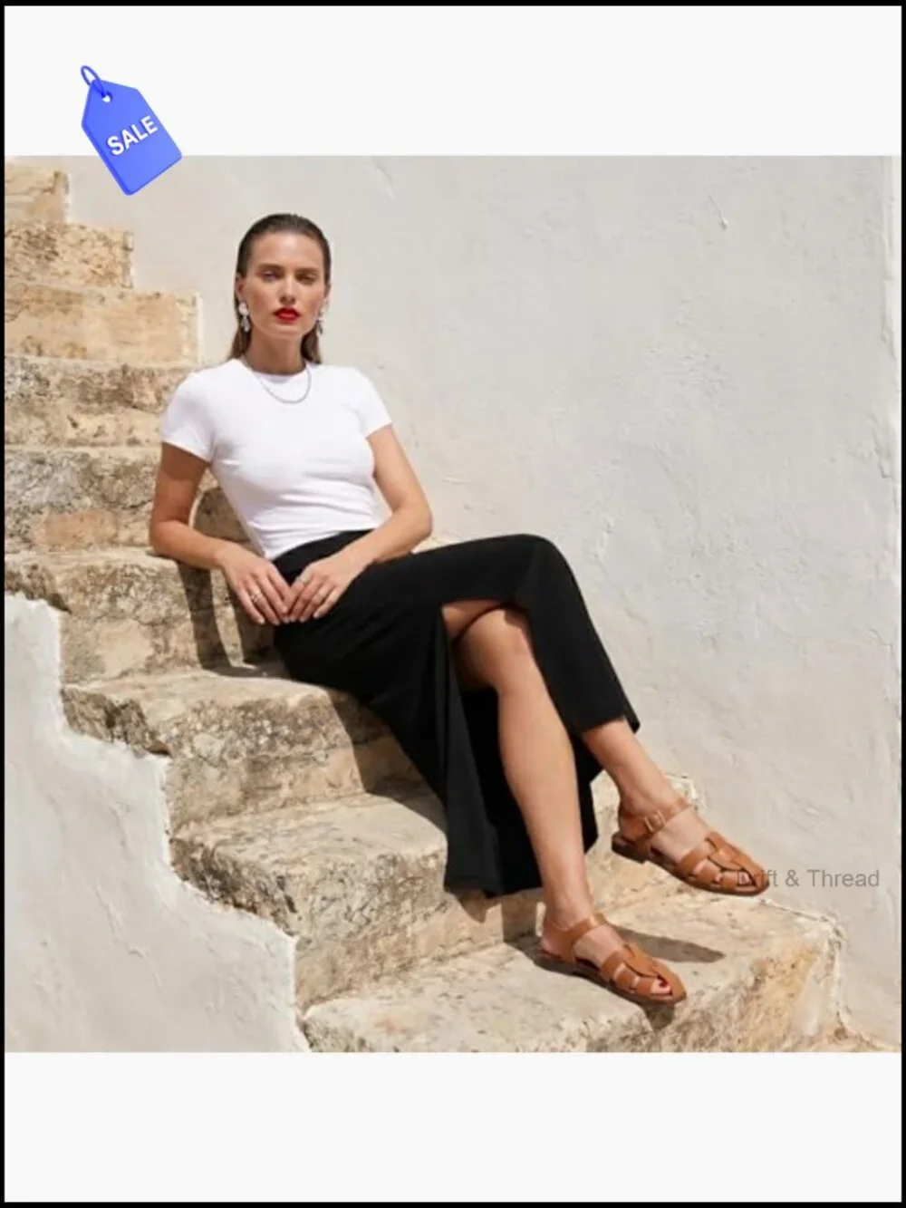 Fisherman Sandals Flat Closed Toe Adjustable Ankle Strap Faux Leather
